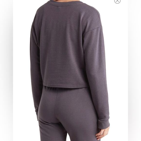 90 DEGREE BY REFLEX Solid Cropped Sweatshirt xl - Picture 3 of 3